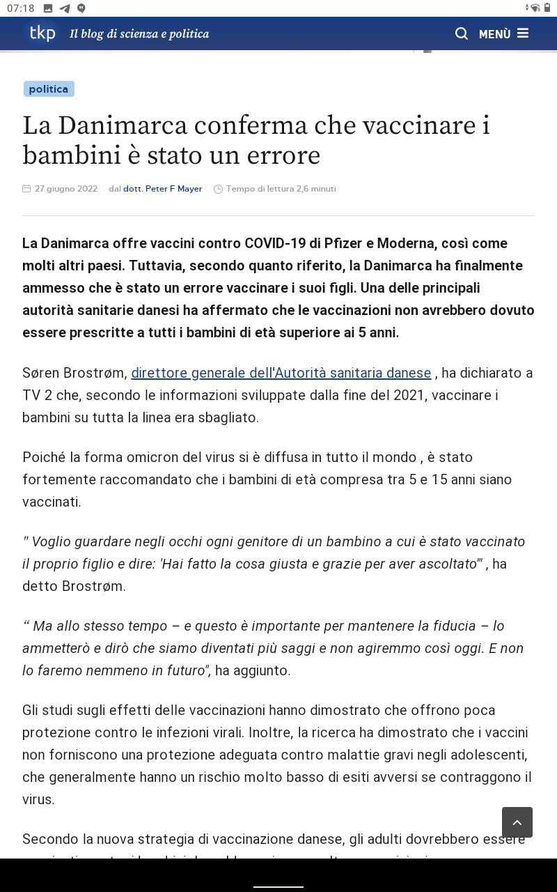 La Danimarca offre vaccini contro COVID-19 di Pfizer e Moderna